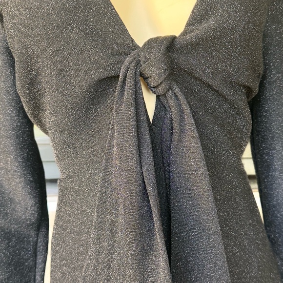 Material Girl Silver Shimmer Tie Front Romper - Picture 7 of 14